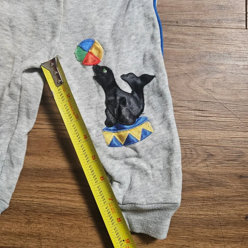 Vintage Joggles Circus Clown Juggling Dog Seal Sweatsuit Set Baby 12 Mos Kidcore